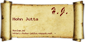 Hohn Jutta névjegykártya